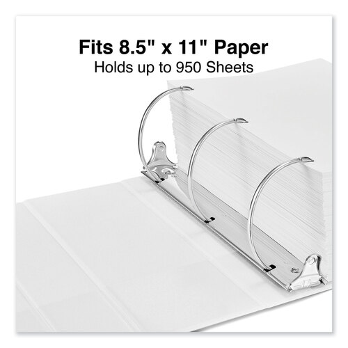 UNV20997 - Universal - Slant D-Ring View Binder, 3 Rings, 5&quot; Capacity, 11 x 8.5, White