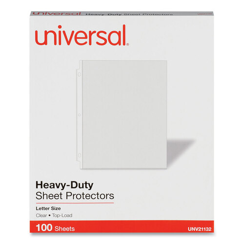 UNV21132 - Universal - Top-Load Poly Sheet Protectors, Heavy Gauge, Letter Size, Clear, 100/Pack