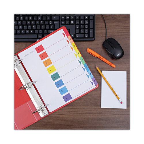 UNV24802 - Universal - Deluxe Table of Contents Dividers for Printers, 8-Tab, 1 to 8; Table Of Contents, 11 x 8.5, White, 6 Sets
