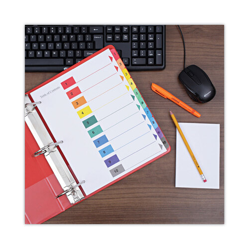 UNV24804 - Universal - Deluxe Table of Contents Dividers for Printers, 10-Tab, 1 to 10; Table Of Contents, 11 x 8.5, White, 6 Sets