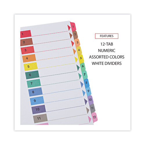 UNV24806 - Universal - Deluxe Table of Contents Dividers for Printers, 12-Tab, 1 to 12; Table Of Contents, 11 x 8.5, White, 6 Sets