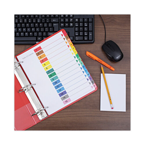 UNV24808 - Universal - Deluxe Table of Contents Dividers for Printers, 15-Tab, 1 to 15; Table Of Contents, 11 x 8.5, White, 6 Sets