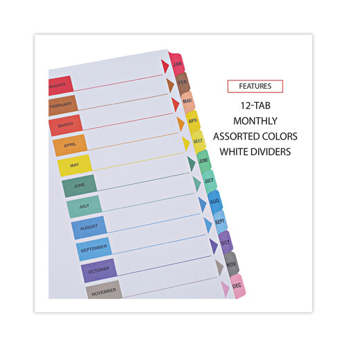 UNV24810 - Universal - Deluxe Table of Contents Dividers for Printers, 12-Tab, Jan. to Dec., 11 x 8.5, White, 1 Set