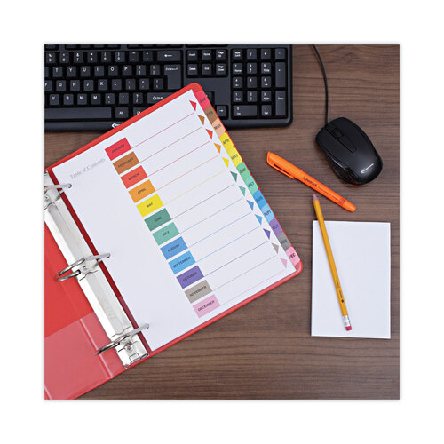 UNV24810 - Universal - Deluxe Table of Contents Dividers for Printers, 12-Tab, Jan. to Dec., 11 x 8.5, White, 1 Set