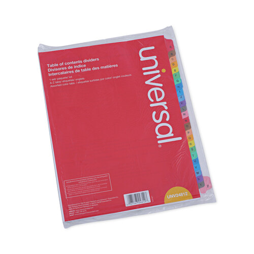 UNV24812 - Universal - Deluxe Table of Contents Dividers for Printers, 26-Tab, A to Z, 11 x 8.5, White, 1 Set