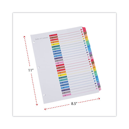 UNV24812 - Universal - Deluxe Table of Contents Dividers for Printers, 26-Tab, A to Z, 11 x 8.5, White, 1 Set