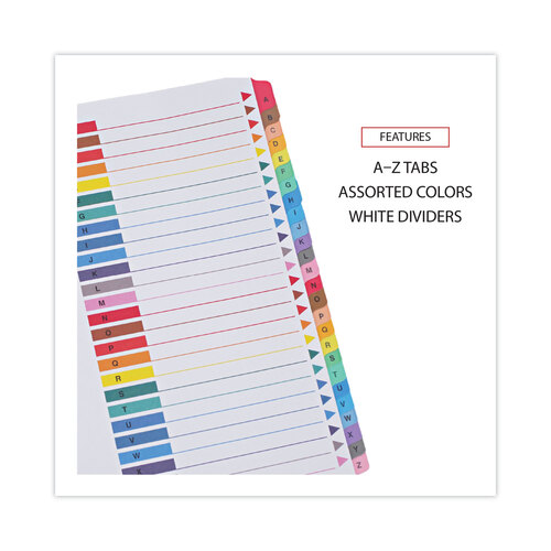UNV24812 - Universal - Deluxe Table of Contents Dividers for Printers, 26-Tab, A to Z, 11 x 8.5, White, 1 Set