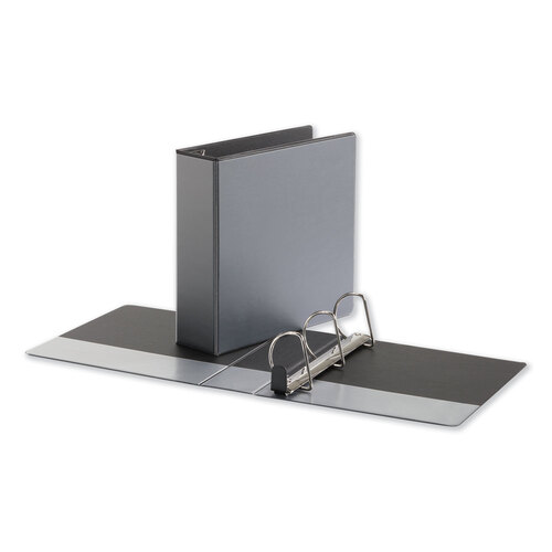 UNV30751 - Universal - Deluxe Easy-to-Open D-Ring View Binder, 3 Rings, 3&quot; Capacity, 11 x 8.5, Black