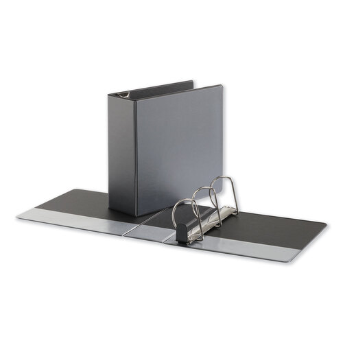 UNV30753 - Universal - Deluxe Easy-to-Open D-Ring View Binder, 3 Rings, 4&quot; Capacity, 11 x 8.5, Black