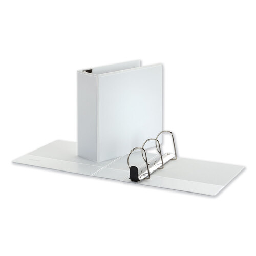 UNV30754 - Universal - Deluxe Easy-to-Open D-Ring View Binder, 3 Rings, 4&quot; Capacity, 11 x 8.5, White