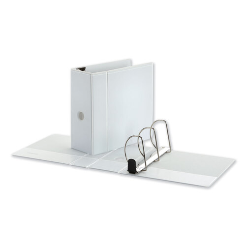 UNV30756 - Universal - Deluxe Easy-to-Open D-Ring View Binder, 3 Rings, 5&quot; Capacity, 11 x 8.5, White