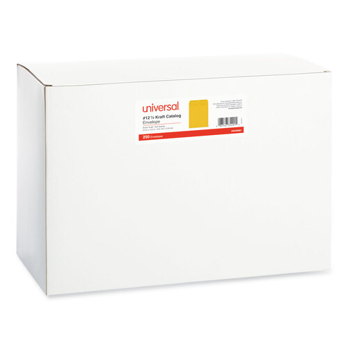 UNV35291 - Universal - Self-Stick Open End Catalog Envelope, #12 1/2, Square Flap, Self-Adhesive Closure, 9.5 x 12.5, Brown Kraft, 250/Box