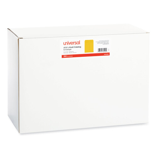 UNV35292 - Universal - Self-Stick Open End Catalog Envelope, #13 1/2, Square Flap, Self-Adhesive Closure, 10 x 13, Brown Kraft, 250/Box
