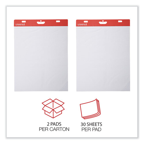UNV35603 - Universal - Self-Stick Easel Pad, Unruled, 25 x 30, White, 30 Sheets, 2/Carton