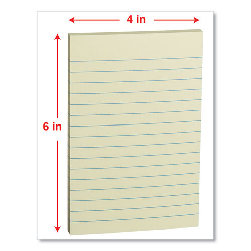 Universal Self-Stick Note Pads, 4 x 6, Lined, Assorted Pastel Colors, 100-Sheet, 5/Pk (UNV35616)