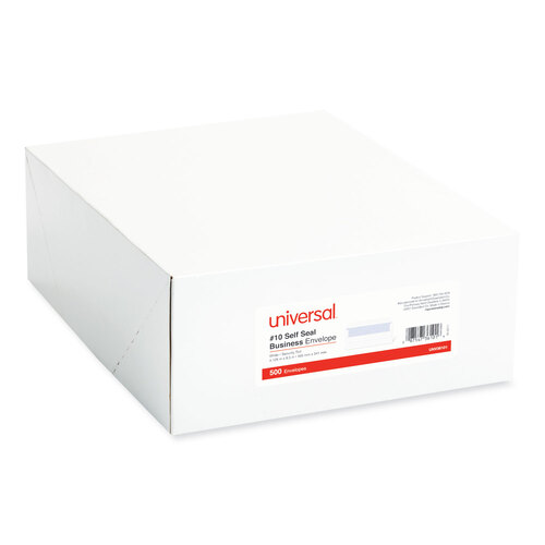 UNV36101 - Universal - Self-Seal Security Tint Business Envelope, #10, Square Flap, Self-Adhesive Closure, 4.13 x 9.5, White, 500/Box