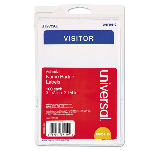 UNV39110 - C-Line Products - Self-Adhesive Name Badges, 2 x 3-1/2, Blue, 100/Box
