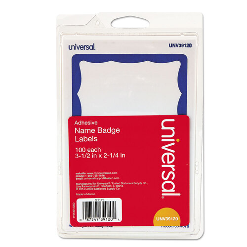 UNV39120 - C-Line Products - Self-Adhesive Name Badges, 2 x 3-1/2, Blue, 100/Box