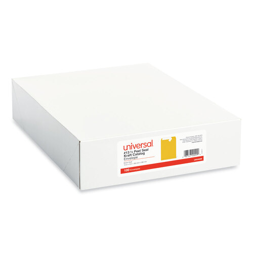 UNV40099 - Universal - Peel Seal Strip Catalog Envelope, #13 1/2, Square Flap, Self-Adhesive Closure, 10 x 13, Natural Kraft, 100/Box