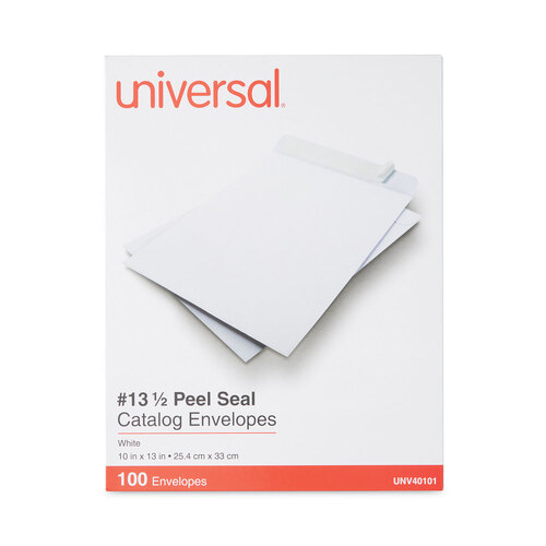 UNV40101 - Universal - Peel Seal Strip Catalog Envelope, #13 1/2, Square Flap, Self-Adhesive Closure, 10 x 13, White, 100/Box