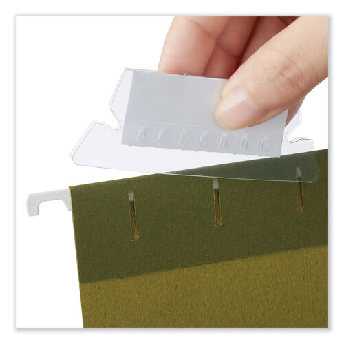 UNV42215 - Universal - Hanging File Folder Plastic Index Tabs, 1/5-Cut, Clear, 2.25&quot; Wide, 25/Pack