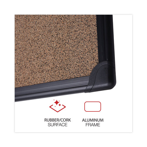 UNV43022 - Universal - Tech Cork Board, 36 x 24, Cork Surface, Black Plastic Frame