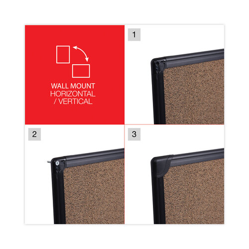 UNV43022 - Universal - Tech Cork Board, 36 x 24, Cork Surface, Black Plastic Frame
