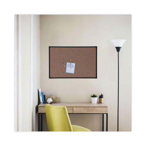 UNV43022 - Universal - Tech Cork Board, 36 x 24, Cork Surface, Black Plastic Frame