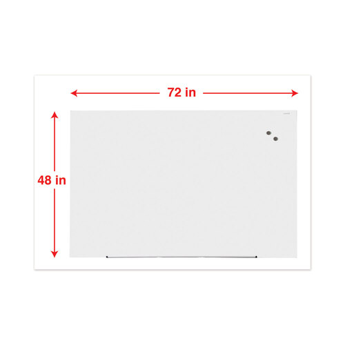 UNV43204 - Universal - Frameless Magnetic Glass Marker Board, 72 x 48, White Surface
