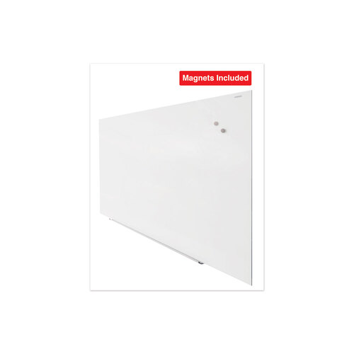 UNV43204 - Universal - Frameless Magnetic Glass Marker Board, 72 x 48, White Surface