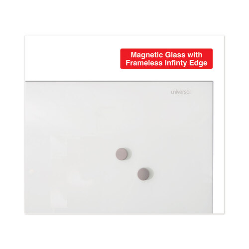 UNV43204 - Universal - Frameless Magnetic Glass Marker Board, 72 x 48, White Surface