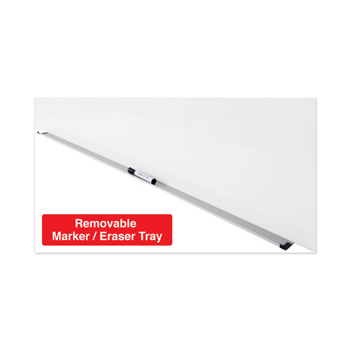 UNV43204 - Universal - Frameless Magnetic Glass Marker Board, 72 x 48, White Surface