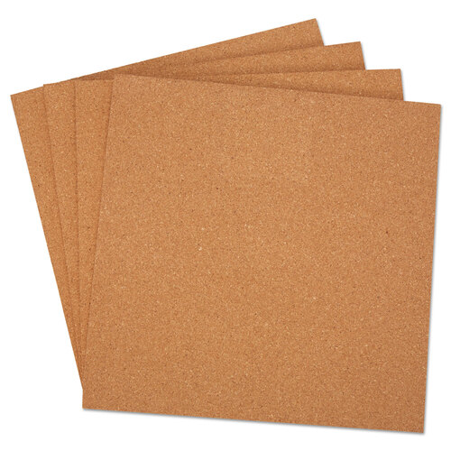 UNV43404 - Universal - Cork Tile Panels, 12 x 12, Brown Surface, 4/Pack
