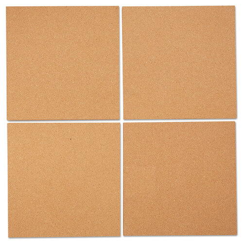 UNV43404 - Universal - Cork Tile Panels, 12 x 12, Brown Surface, 4/Pack
