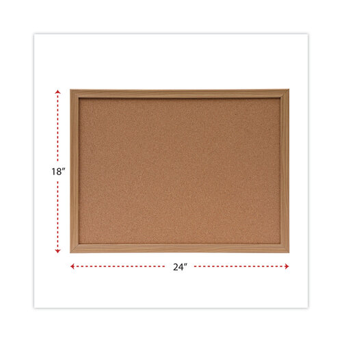 UNV43602 - Universal - Cork Board with Oak Style Frame, 24 x 18, Natural Surface
