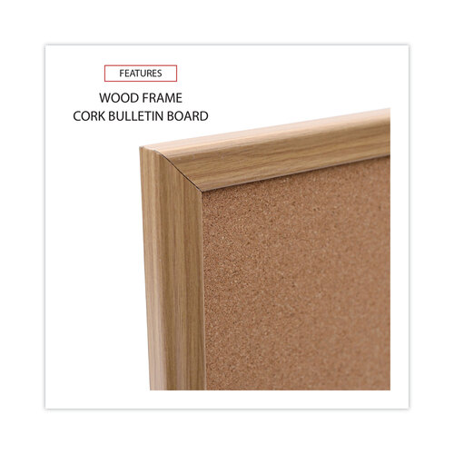 UNV43602 - Universal - Cork Board with Oak Style Frame, 24 x 18, Natural Surface
