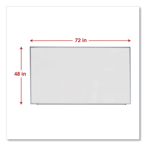 Deluxe Melamine Dry Erase Board, 72 x 48, Melamine White Surface, Silver Anodized Aluminum Frame