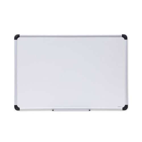 Deluxe Porcelain Magnetic Dry Erase Board, 36 x 24, White Surface, Silver/Black Aluminum Frame Deluxe Porcelain Magnetic Dry Erase Board, 36 x 24, White Surface, Silver/Black Aluminum Frame