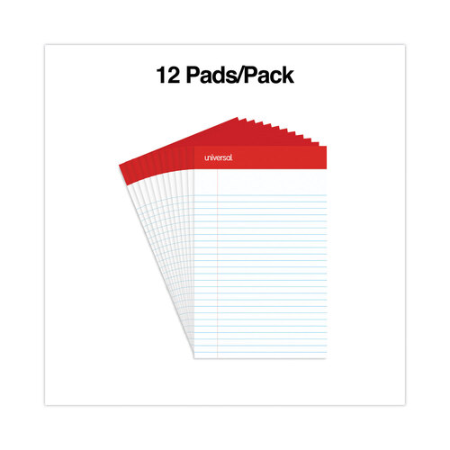 UNV46300 - Universal - Perforated Ruled Writing Pads, Narrow Rule, Red Headband, 50 White 5 x 8 Sheets, Dozen