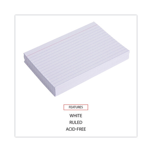 UNV47230 - Universal - Ruled Index Cards, 4 x 6, White, 100/Pack