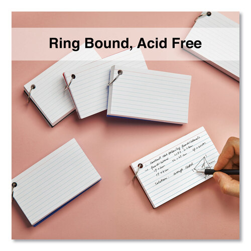 UNV47300 - Universal - Ring Index Cards, Ruled, 3 x 5, White, 100/Pack