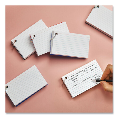 UNV47300 - Universal - Ring Index Cards, Ruled, 3 x 5, White, 100/Pack