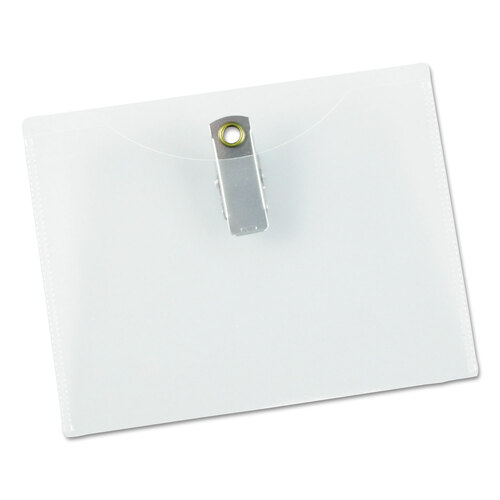UNV56004 - Universal - Clear Badge Holders w/Garment-Safe Clips, 3 x 4, White Inserts, 50/Box