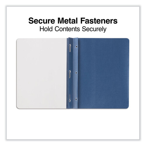 UNV56138 - Universal - Clear Front Report Covers with Fasteners, Three-Prong Fastener, 0.5&quot; Capacity, 8.5 x 11, Clear/Dark Blue, 25/Box