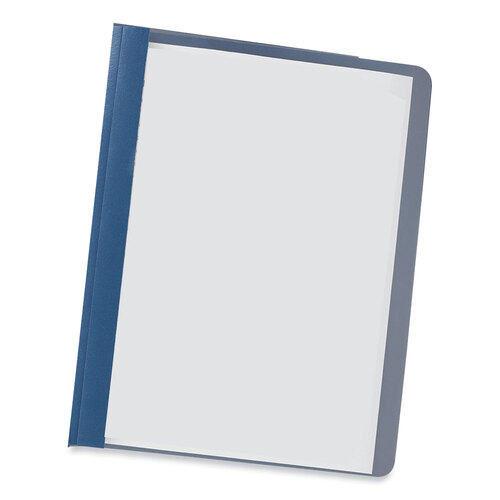 UNV56138 - Universal - Clear Front Report Covers with Fasteners, Three-Prong Fastener, 0.5&quot; Capacity, 8.5 x 11, Clear/Dark Blue, 25/Box