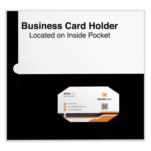UNV56416 - Universal - Laminated Two-Pocket Folder, Cardboard Paper, 100-Sheet Capacity, 11 x 8.5, Black, 25/Box