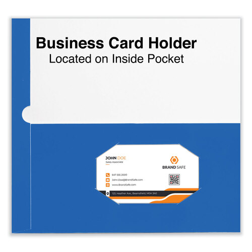 UNV56419 - Universal - Laminated Two-Pocket Folder, Cardboard Paper, 100-Sheet Capacity, 11 x 8.5, Blue, 25/Box