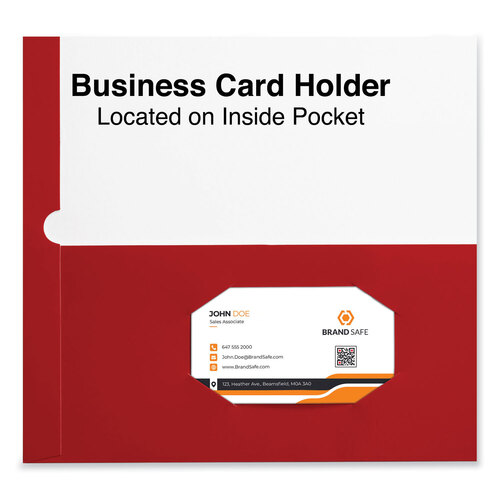 UNV56420 - Universal - Laminated Two-Pocket Folder, Cardboard Paper, 100-Sheet Capacity, 11 x 8.5, Red, 25/Box