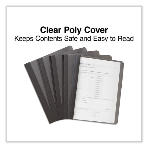UNV57120 - Universal - Clear Front Report Cover, Prong Fastener, 0.5&quot; Capacity, 8.5 x 11, Clear/Black, 25/Box