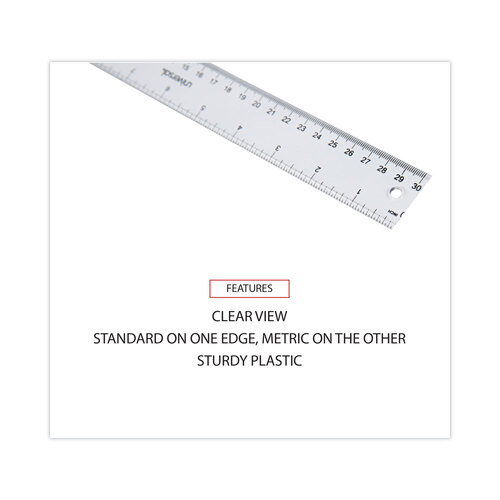 Westcott Transparent Shatter-Resistant Plastic Ruler - ACM45016 